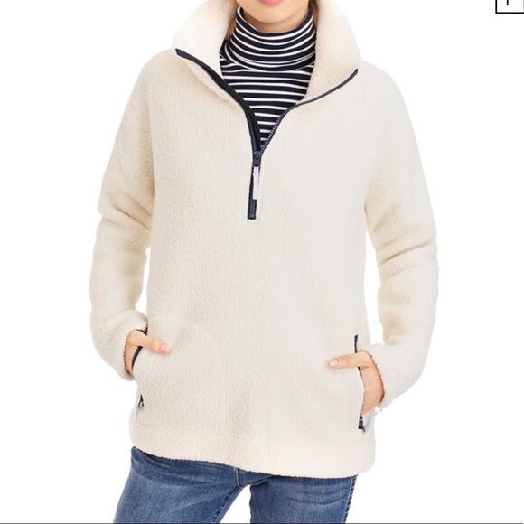 J. Crew Polartec Black Sherpa Fleece Half Zip Pull Over Jacket - Picture 9 of 12